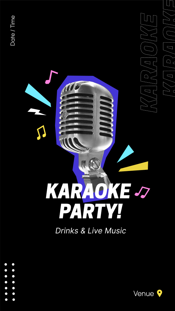 Karaoke Party Mic Facebook Story Design Image Preview