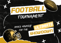 Grunge Football Tournament Postcard Image Preview