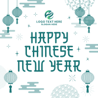 Chinese New Year Lanterns Instagram Post Design