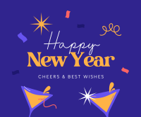 Cheers to the New Year Facebook Post Design