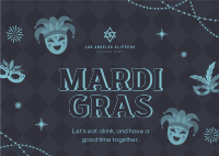 Mardi Gras Masquerade Postcard Image Preview