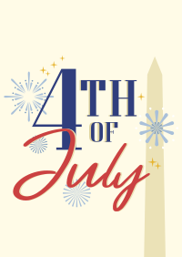 4th of July Text Poster Image Preview