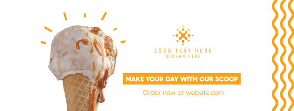 Creamy Ice Cream Scoop Facebook Cover Design Image Preview