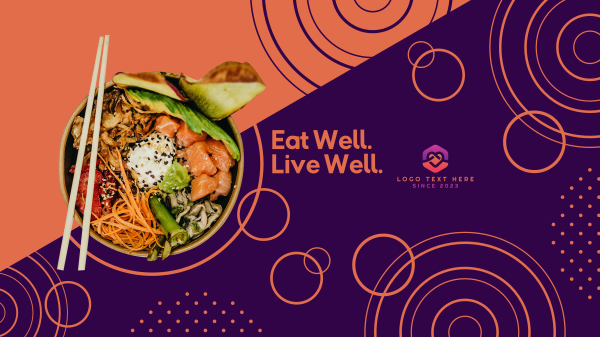 Healthy Food Sushi Bowl YouTube Banner Design Image Preview