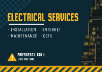 Electrical Services List Postcard Design