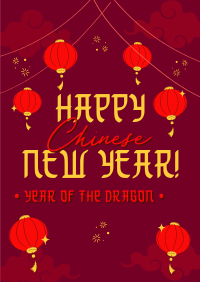 Festive Chinese Lanterns Poster Image Preview