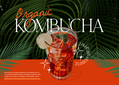 Organic Kombucha Postcard Image Preview