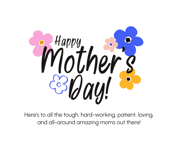 Mother's Day Colorful Flowers Facebook Post Design Image Preview