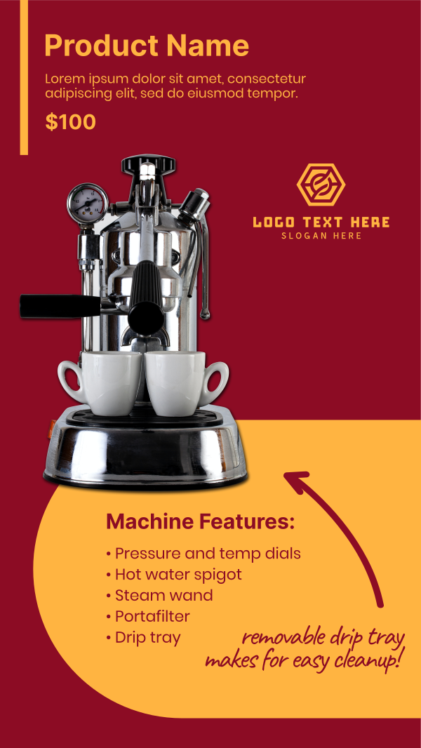 Coffee Machine Facebook Story Design