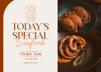 Minimal Seafood Restaurant  Postcard Design