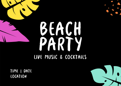 Beach Party Neon Postcard Image Preview