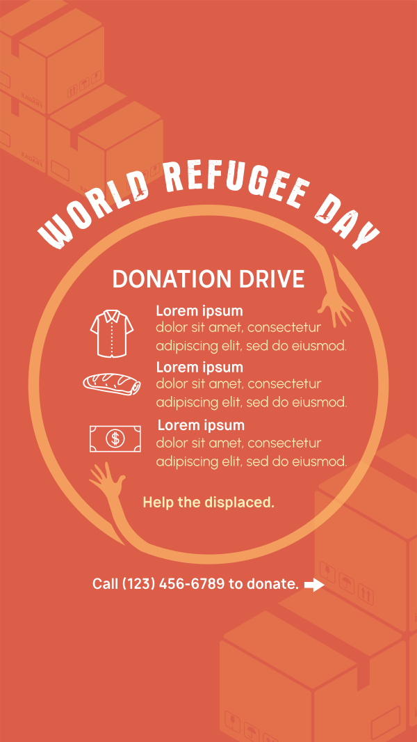 World Refugee Day Donations Facebook Story Design Image Preview