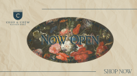 Flower Shop Open Now Facebook Event Cover Design