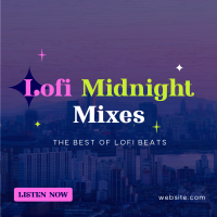 Lofi Midnight Music Instagram Post Design