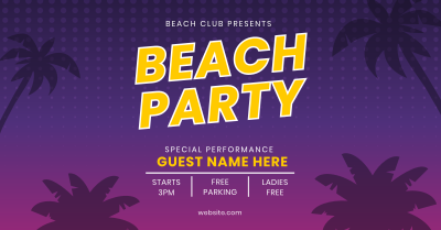 Beach Club Party Facebook ad Image Preview