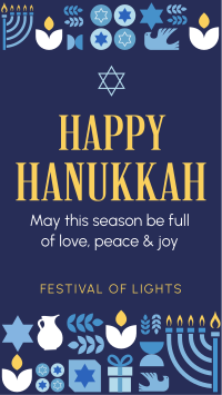 Happy Hanukkah Pattern Facebook Story Design