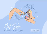 Beautiful Nail Salon Postcard Design