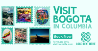 Travel to Colombia Postage Stamps Facebook Ad Design