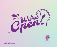 We're Open Funky Facebook Post Image Preview