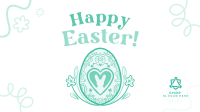 Floral Egg with Easter Bunny Facebook event cover Image Preview