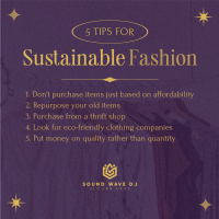 Stylish Chic Sustainable Fashion Tips Instagram post Image Preview