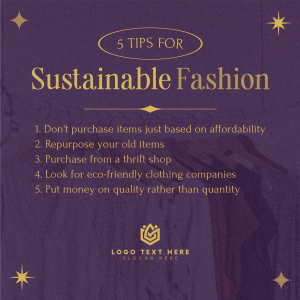 Stylish Chic Sustainable Fashion Tips Instagram post Image Preview