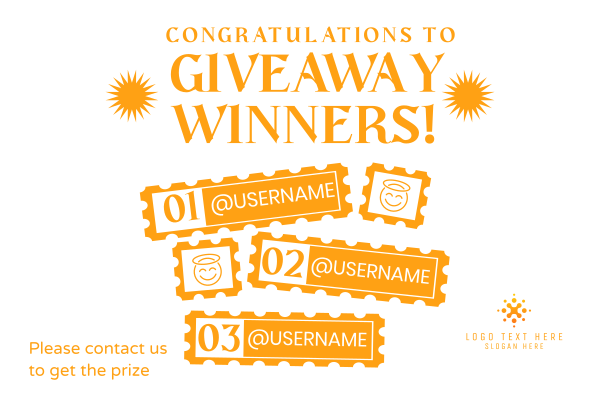 Giveaway Winners Stamp Pinterest Cover Design Image Preview