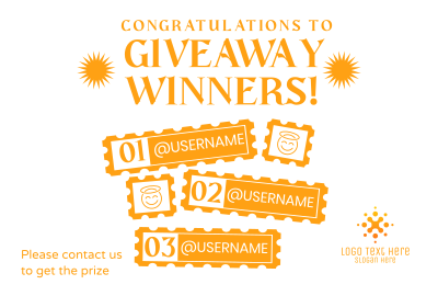 Giveaway Winners Stamp Pinterest board cover