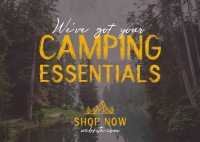 Camping Gear Essentials Postcard Design