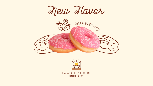 Strawberry Flavored Donut  Facebook Event Cover Design Image Preview