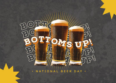 Bottoms Up this Beer Day Postcard Image Preview