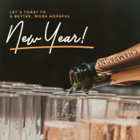 New Year Bubbly Toast Instagram Post Design