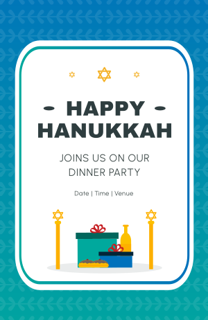 Hanukkah Gradient Pattern Invitation Image Preview