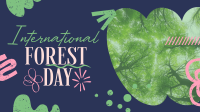 Doodle Shapes Forest Day Facebook Event Cover Design