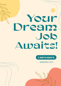 Modern Floral Dream Job Awaits Poster Image Preview