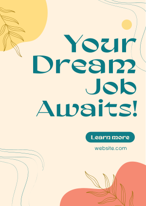 Modern Floral Dream Job Awaits Poster Image Preview