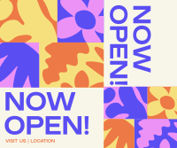 Floral Pattern Now Open Facebook Post Design