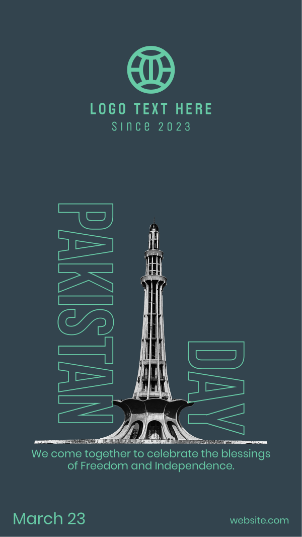 Pakistan Day Tower Instagram Story Design Image Preview