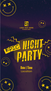 Epic Night Party YouTube Short Design