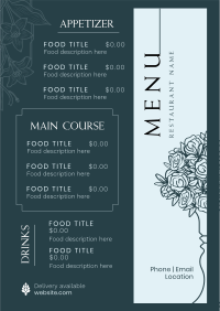 Petals and Plates Menu Preview