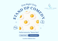 One Night Comedy Show Postcard Design