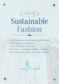 Stylish Chic Sustainable Fashion Tips Poster Image Preview