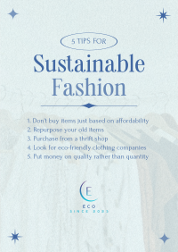 Stylish Chic Sustainable Fashion Tips Poster Image Preview