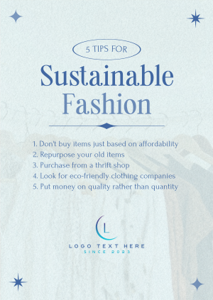 Stylish Chic Sustainable Fashion Tips Poster Image Preview