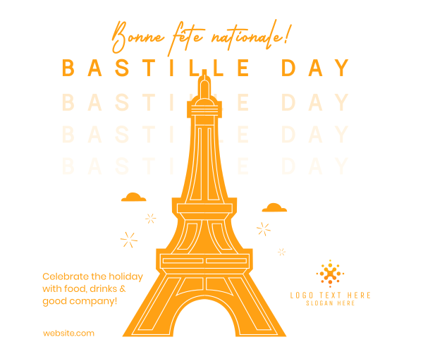 Monoline Eiffel Tower Facebook Post Design Image Preview
