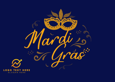 Let's Celebrate Mardi Gras Postcard Image Preview