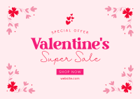 Valentines Day Super Sale Postcard Design
