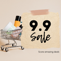 9.9 Sale Shopping Cart Instagram Post Design