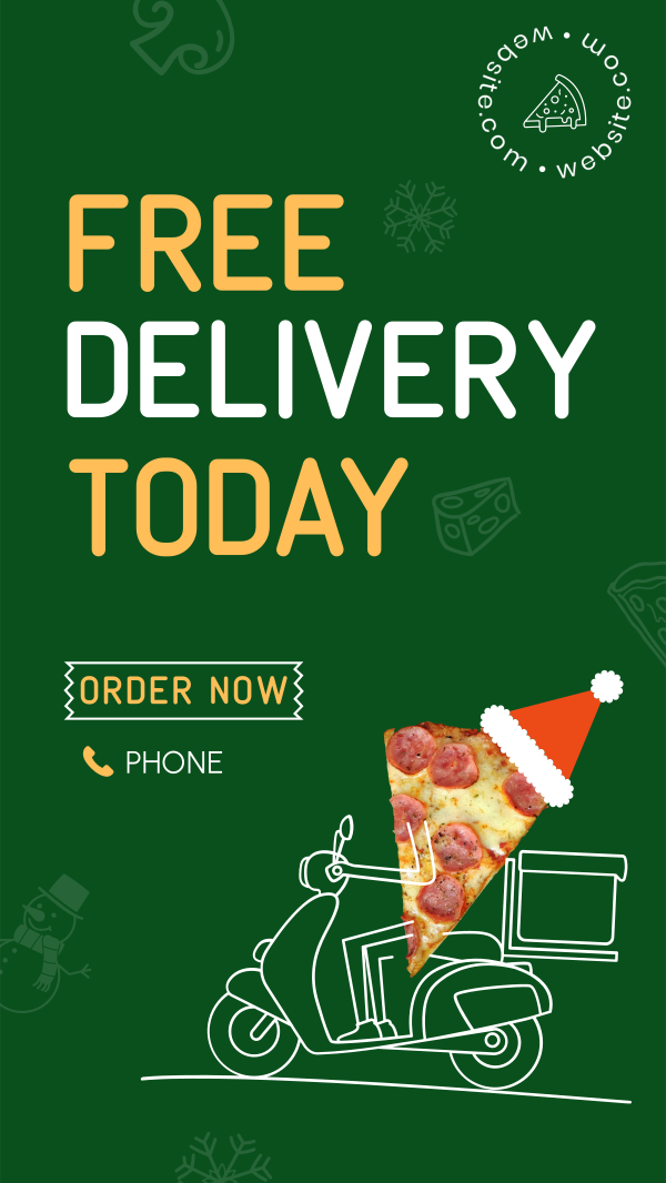 Holiday Pizza Delivery Instagram Story Design Image Preview