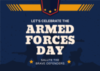 Armed Forces Day Greetings Postcard Image Preview